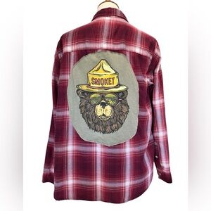 Upcycled Smokey the Bear Flannel Jacket #225